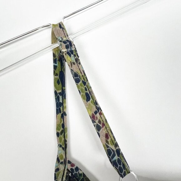 Eyeshadow Ruffled Tiered Floral Print Camisole Tank Top. Blue/Green. Size M - Picture 4 of 11